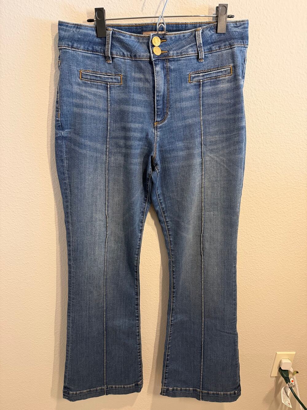 KUT from the Kloth Ana Pintuck High Waisted Flare Jeans 12